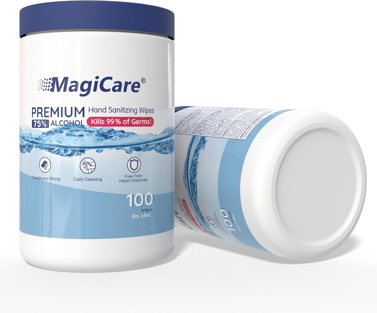 75% Large Alcohol Wipes (2, 100ct Canisters), Hand Sanitizer Wipes