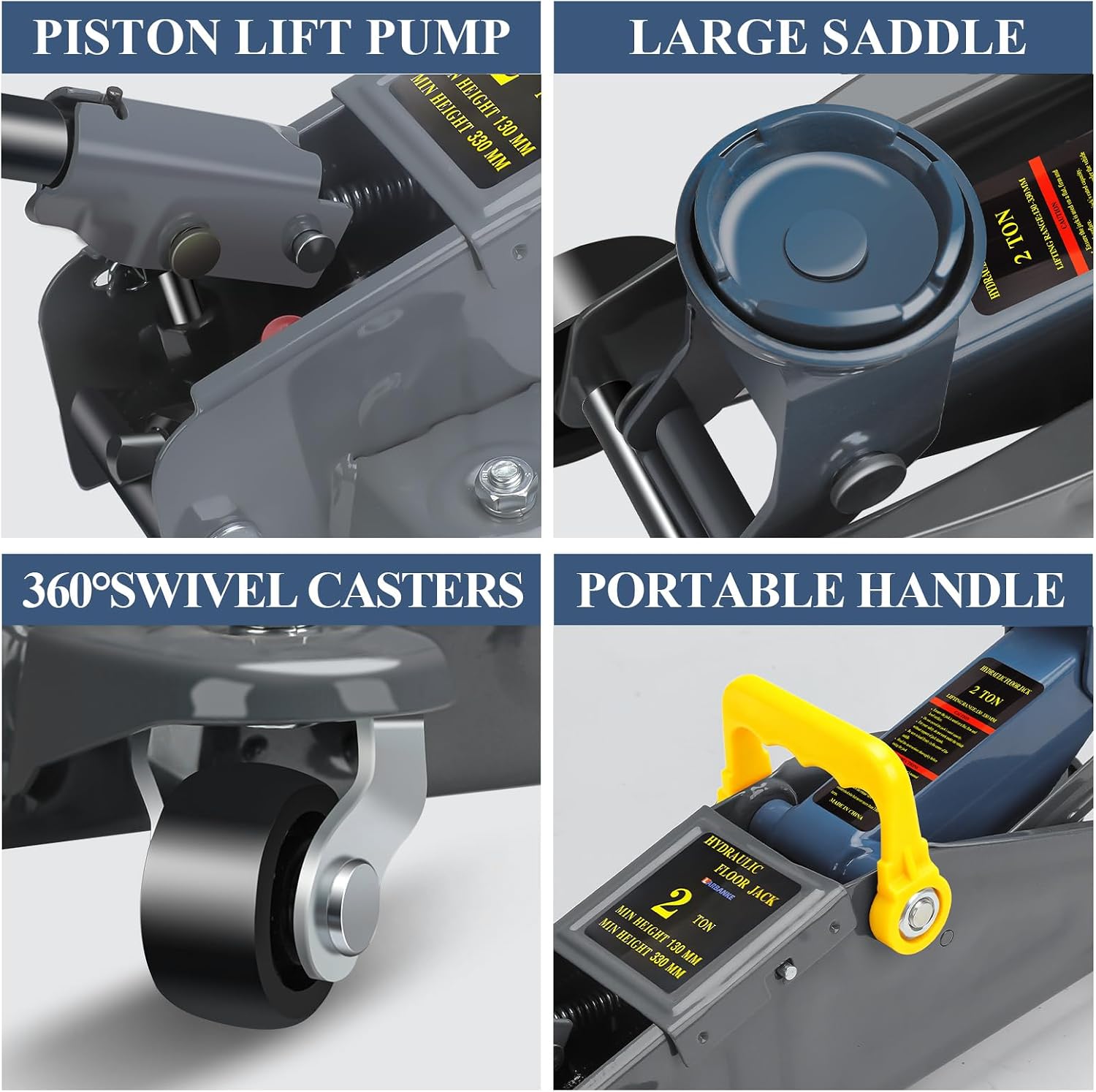 2 Ton Floor Jack & 3 Ton Jack Stands Combo, Low Profile | 2 Ton low profile floor jack + 2pc 3 Ton ratchet stands.