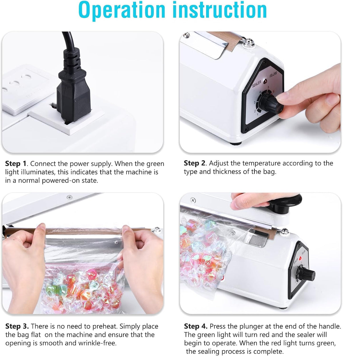 Impulse Sealer 12 Inch, Heat Sealer Machine with Repair Kit