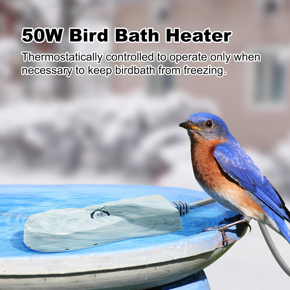 Bird Bath Heater for Outdoors in Winter, Birdbaths Deicer with Thermostatically Controlled, Made of Heavy Duty