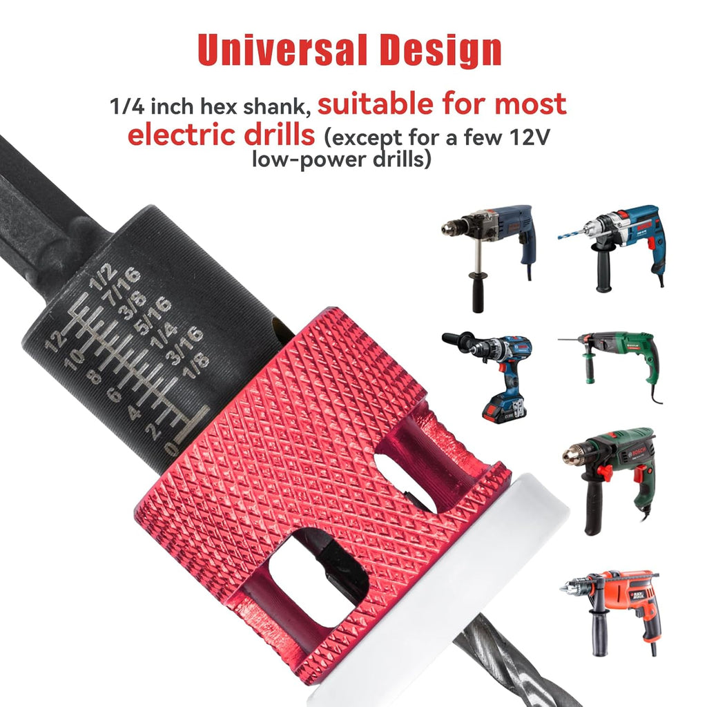 8 PCS Countersink Drill Bit Set with Depth Stop Collar for Woodworking