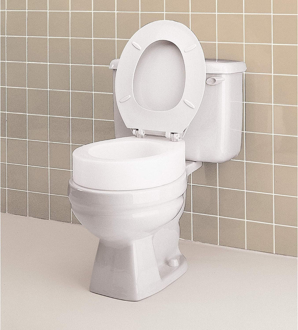 Toilet Seat Riser, Round Raised Toilet Seat Adds 3.5 inches to Toilet Height