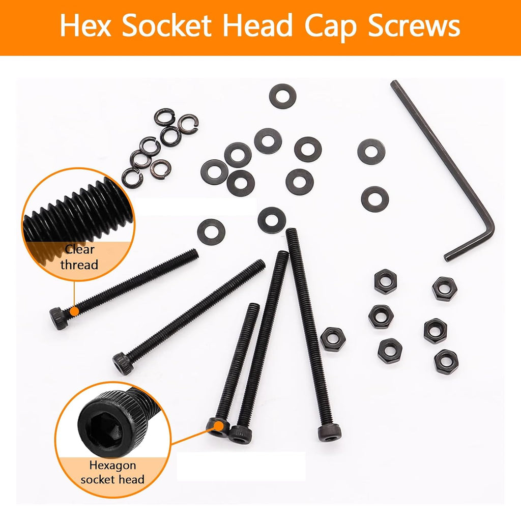 461Pcs M3 Socket Head Screws Metric Screws Bolts Washers Nuts Kit