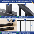 4 Pack 36 in H x 8 ft W Modular Aluminum Deck Railing Kit(4 Pannel)
