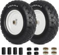 4.80/4.00-8" Wheelbarrow Tire, 16" Flat-Free Solid Tire and Wheel, 3" Centered Hub, 5/8" Axle Bore Hole, for Garden