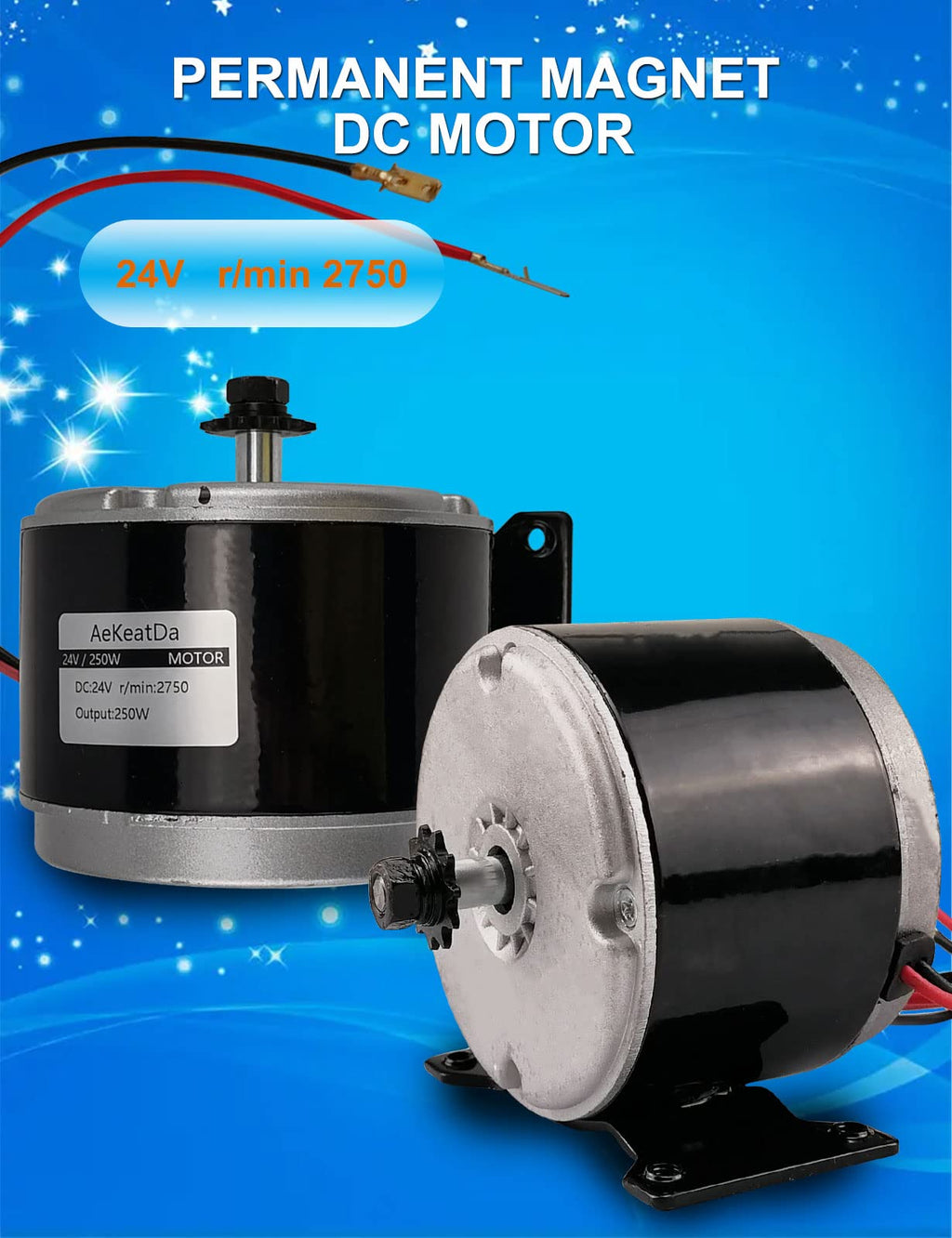 24V 250W Permanent Magnet Brushed DC Motor for DIY Generator Projects
