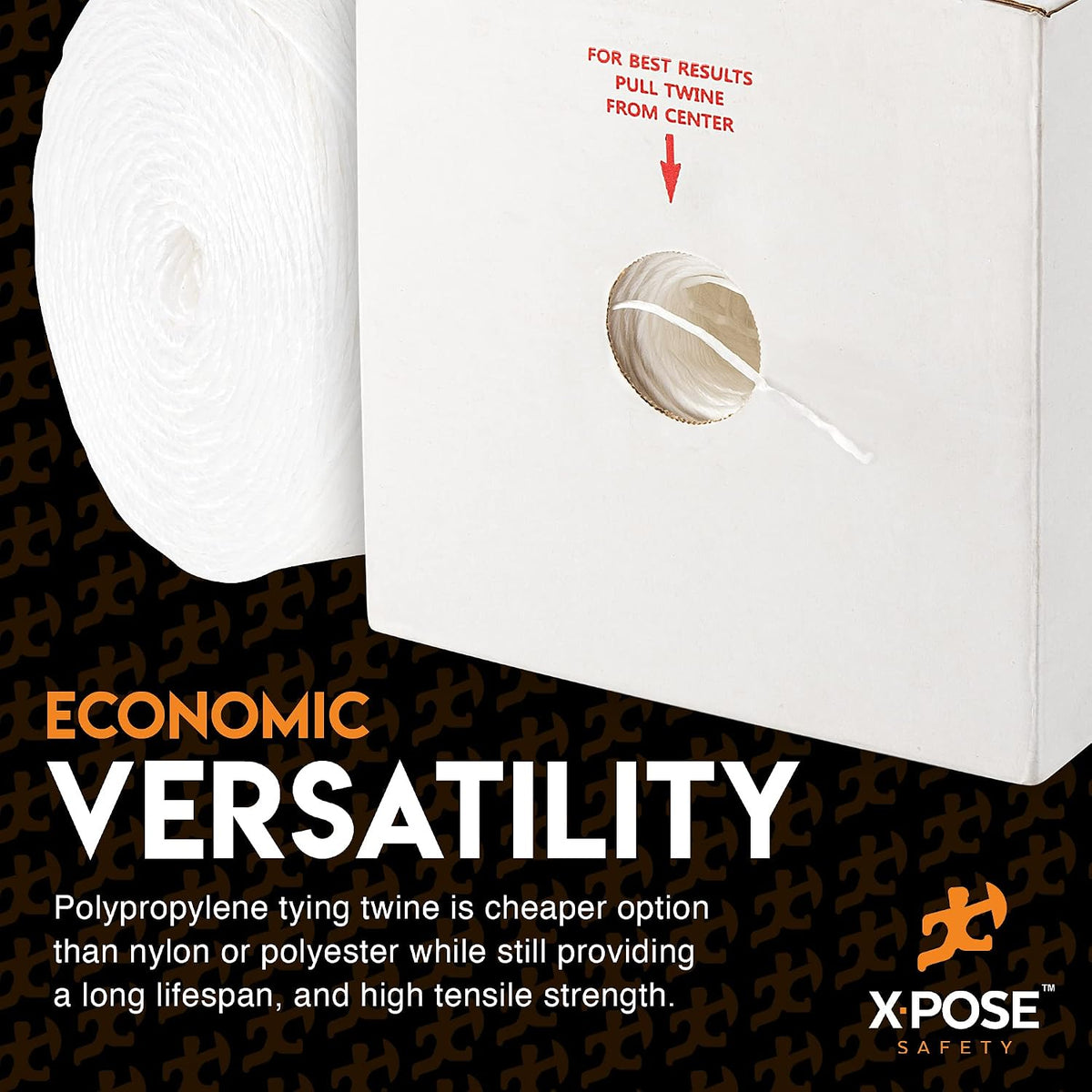 Polypropylene Tying Twine – 3 Ply White Plastic Twine String, 2800 Ft Roll, Extra Heavy Duty Poly Twine for Baling