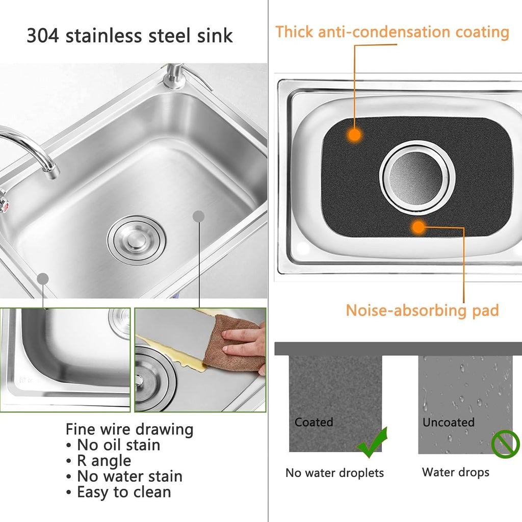 Stainless Steel Sink Wall Mount Commercial Hand Washing Station