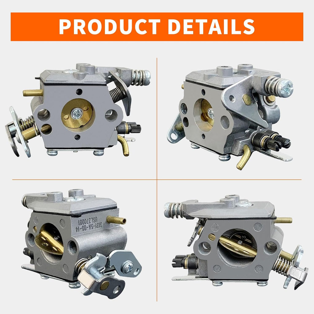 Ruixing OEM 1950 2050 2150 Carburetor For Poulan Chainsaw Parts 1900 2055 2175 2350 2375 2450 2550 222 260 262 Wild Thing Chainsaw Replaces 545081885 530069703 C1Q-W8 C1Q-W14 WT891 WT-324