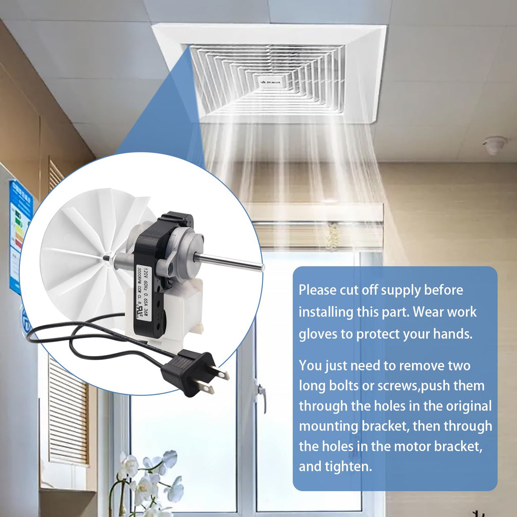 Universal Bathroom Vent Exhaust Fan Motor Replacement Electric Motors Kit SM550 for Nuton Broan 50CFM, 120V Replace C01575 65100 EM550 EM750