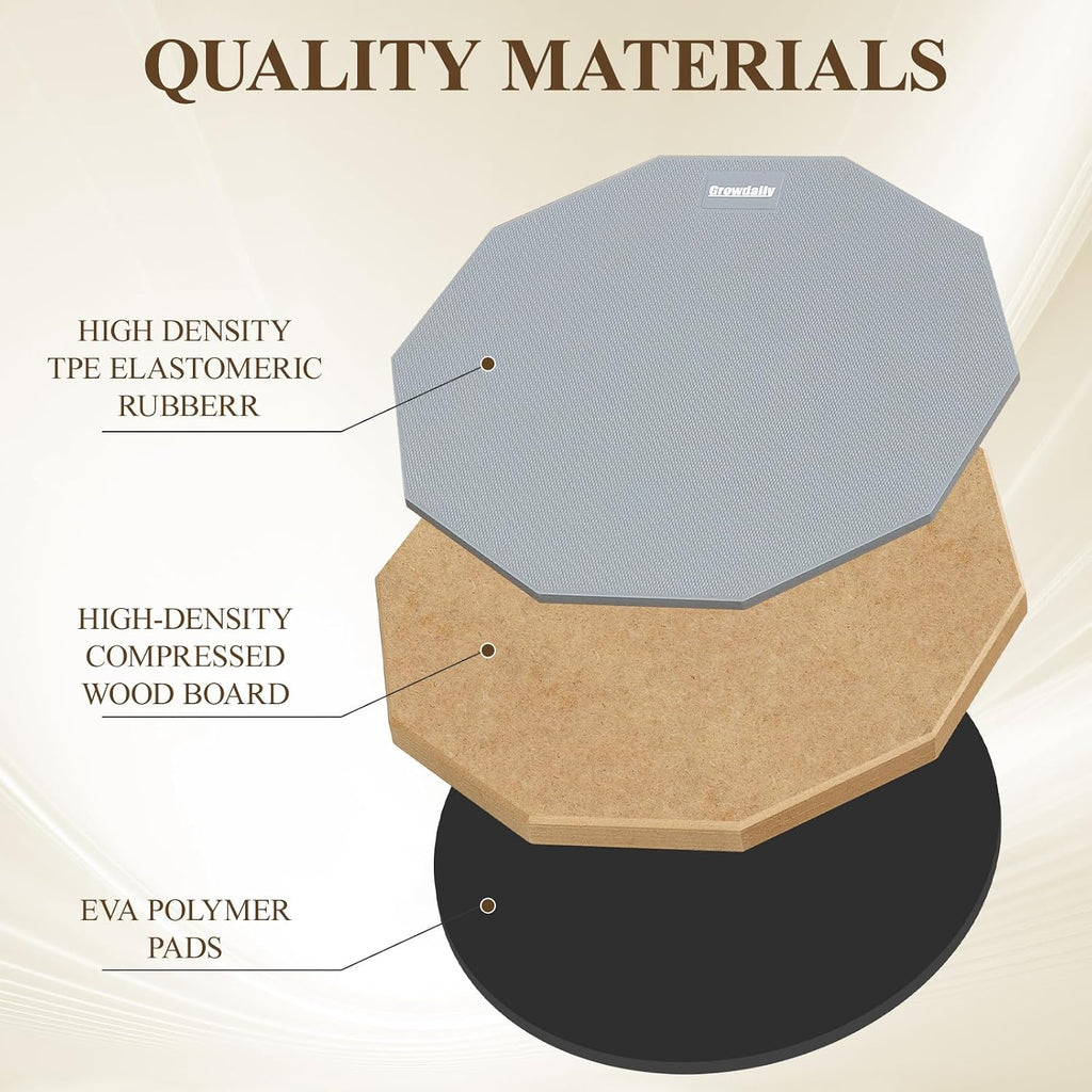 Drum Practice Pad Snare Drum Stand Set 12 In | With Double Sided Silent Drum Pad, Drum sticks,Carrying Bag Adjustable