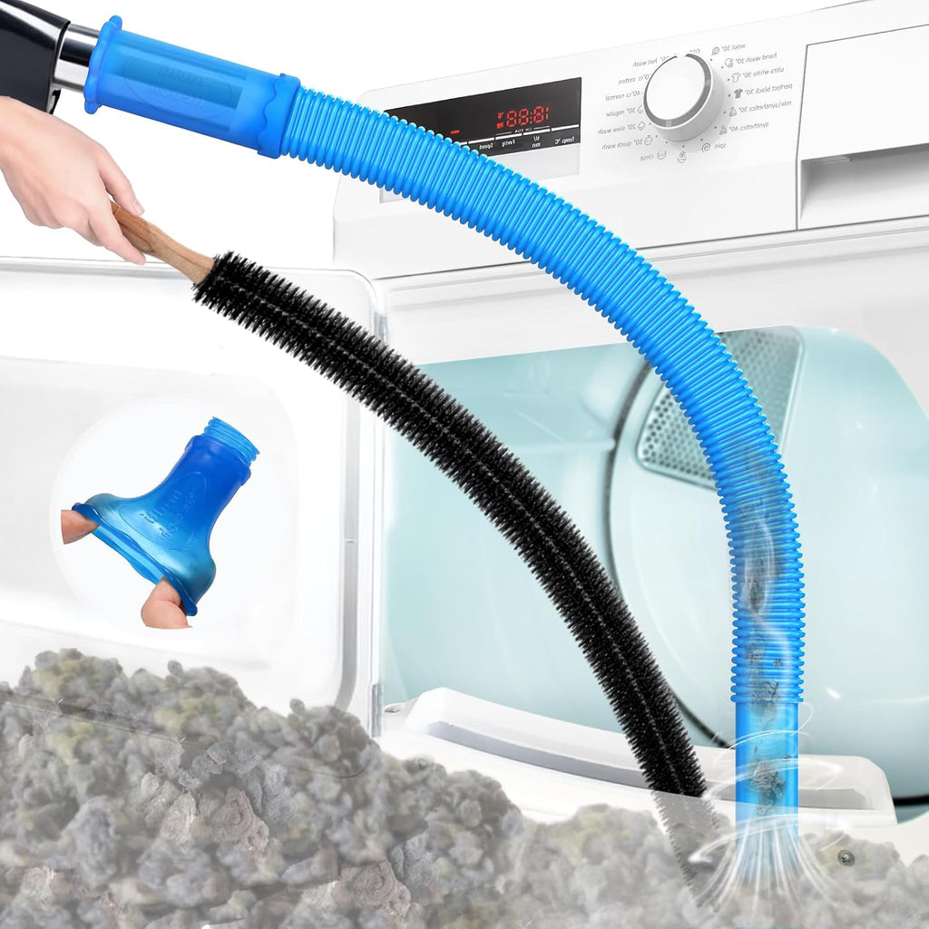 2 Pack Dryer Vent Cleaner Kit Vacuum Attachment Blue 31.5"