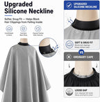 Professional Salon Barber Cape, Waterproof Polyester Hair Cutting Cape, Silicone Neckline, Snap Button Colla, Extra
