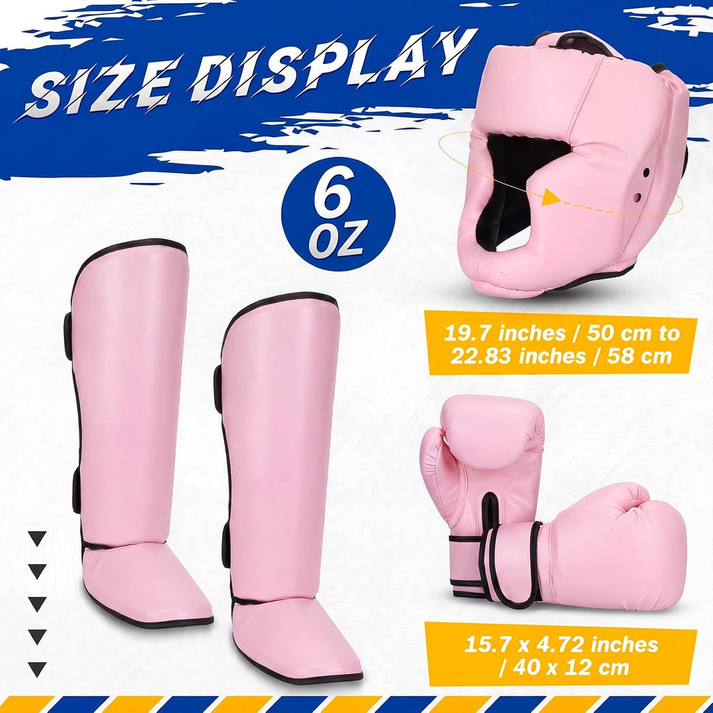 5 Pcs Boxing Guards Set for Kids with Sparring Headgear