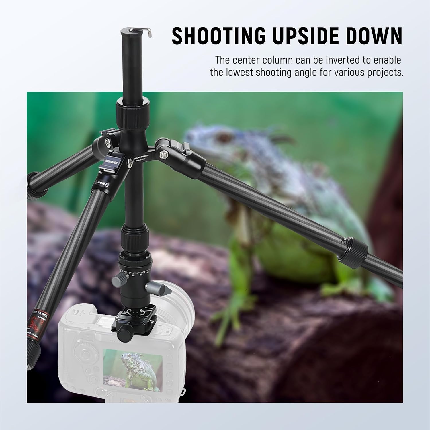 Carbon Fiber Camera Tripod Monopod, 65" Lightweight Compact Portable Travel DSLR Video Stand, 360° Ball Head, Anti