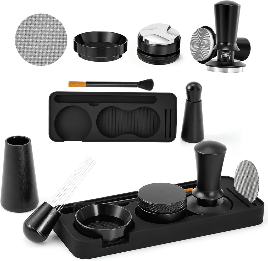 51mm Espresso Accessories Kit with Silicone Tamping Station, 7PCS | Espresso Tools Kit Includes Coffee Tamper