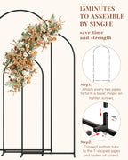 Wedding Arch, Metal Arch Backdrop Stand, Black, 6FT, 5FT, 4FT