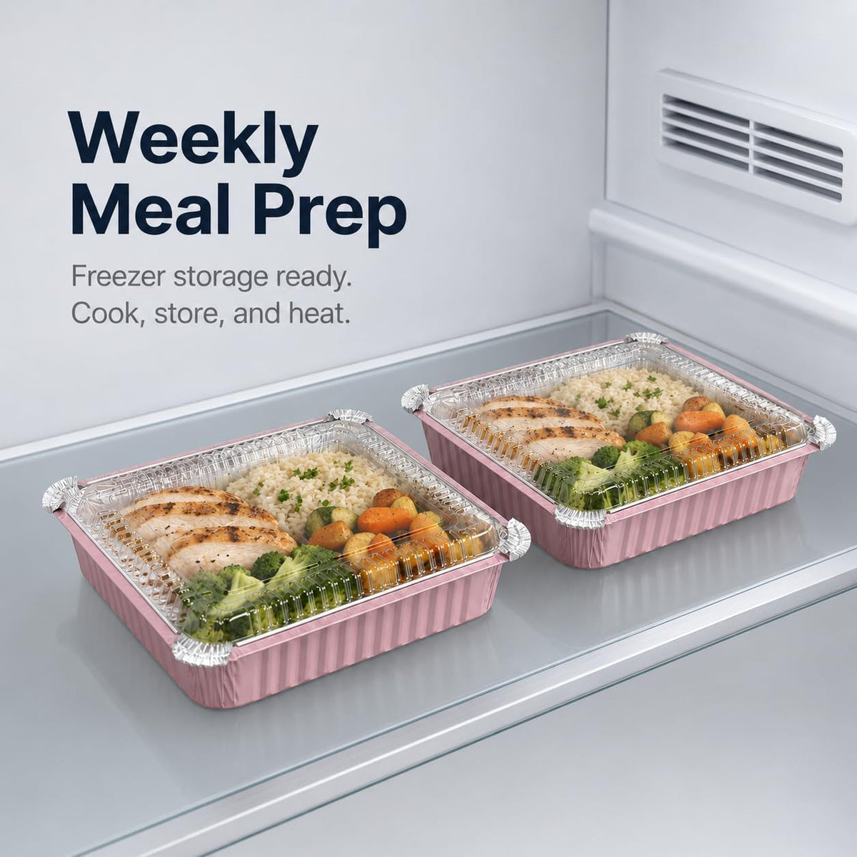 35-Pack 8x8 Pink Disposable Aluminum Foil Pans with Clear Lids