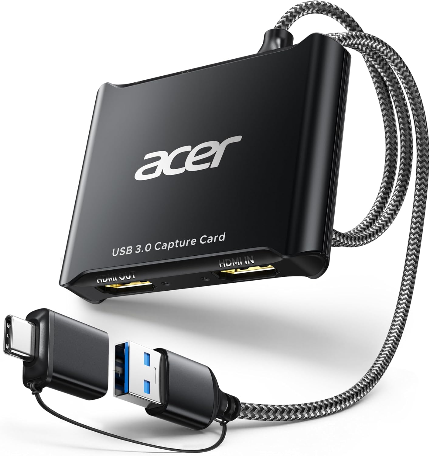 USB 3.0 HDMI Capture Card, 4K HDMI Loop-Out, 1080P 60Hz for Streaming | Low-Latency Audio Video Capture, USB Type-A &