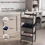 3 Tier Laundry Hamper Sorter, Rolling Laundry Basket on Wheels