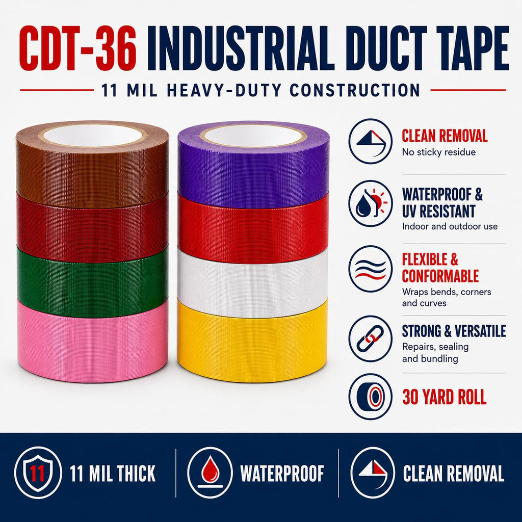 CDT-36 Industrial Grade Duct Tape, Brown, 2 Inch x 30 Yards