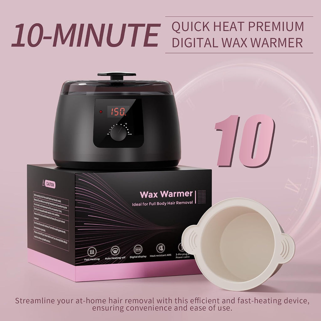 Wax Warmer, Wax Pot for Hair Removal | Wax Heater wax kit with Non-Stick Easy Clean Pot for Home or Salon.