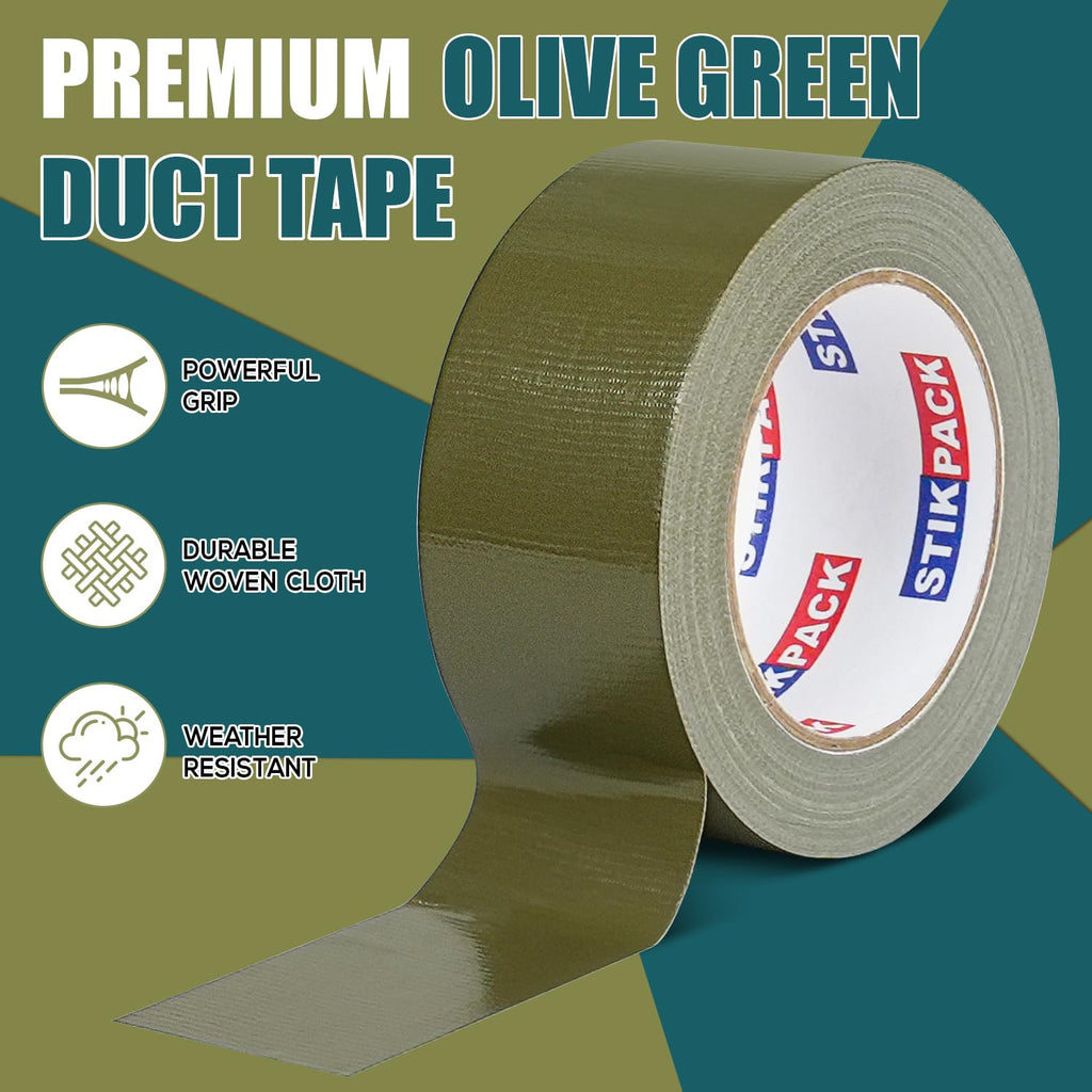 Heavy Duty Olive Green Duct Tape 2 Inches x 90 Feet, 1 Roll
