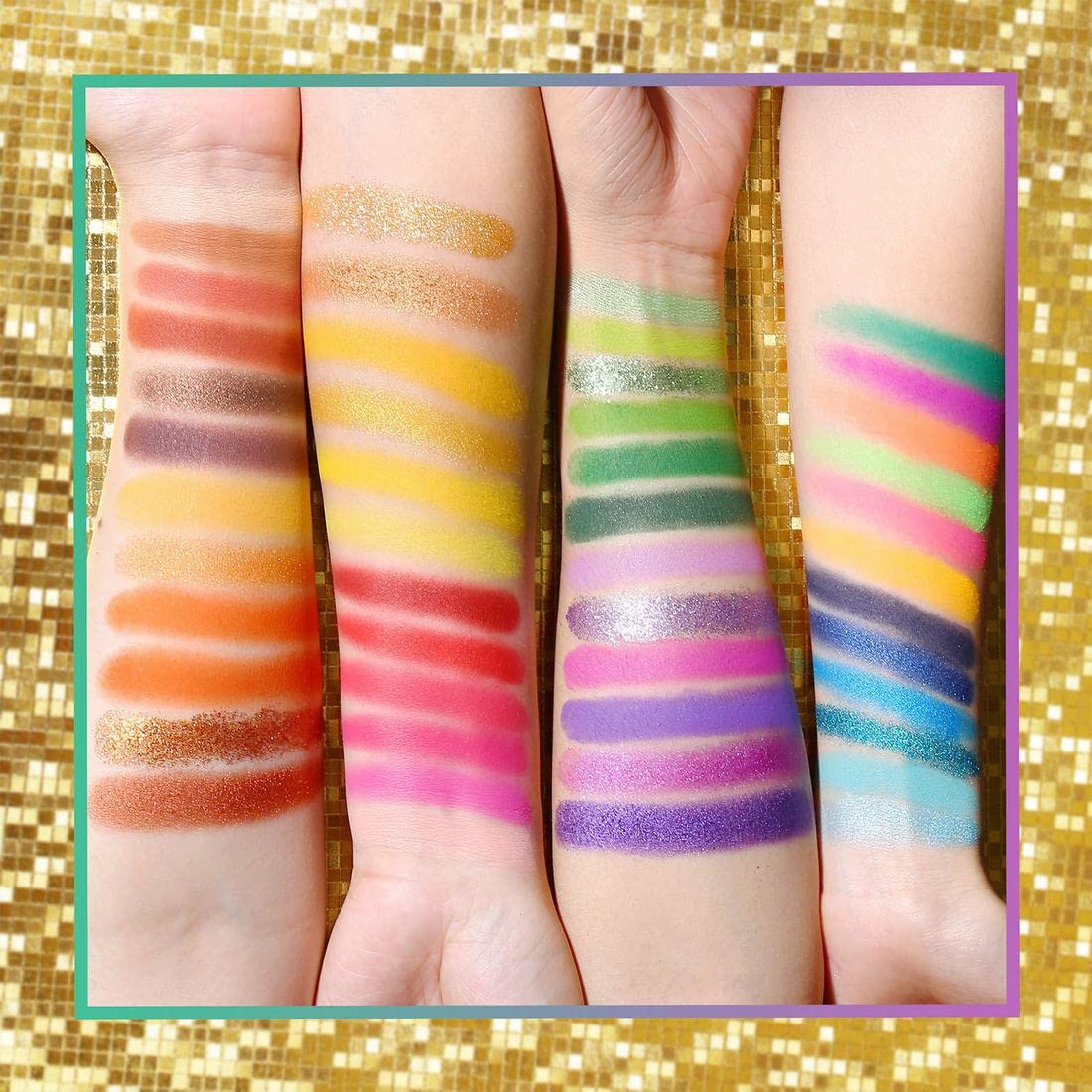 EXOTIC FLAVORS Neon Eyeshadow Makeup Palette - 48 Colorful High Pigmented - Rainbow Matte Shimmer Glitter Eye Shadow