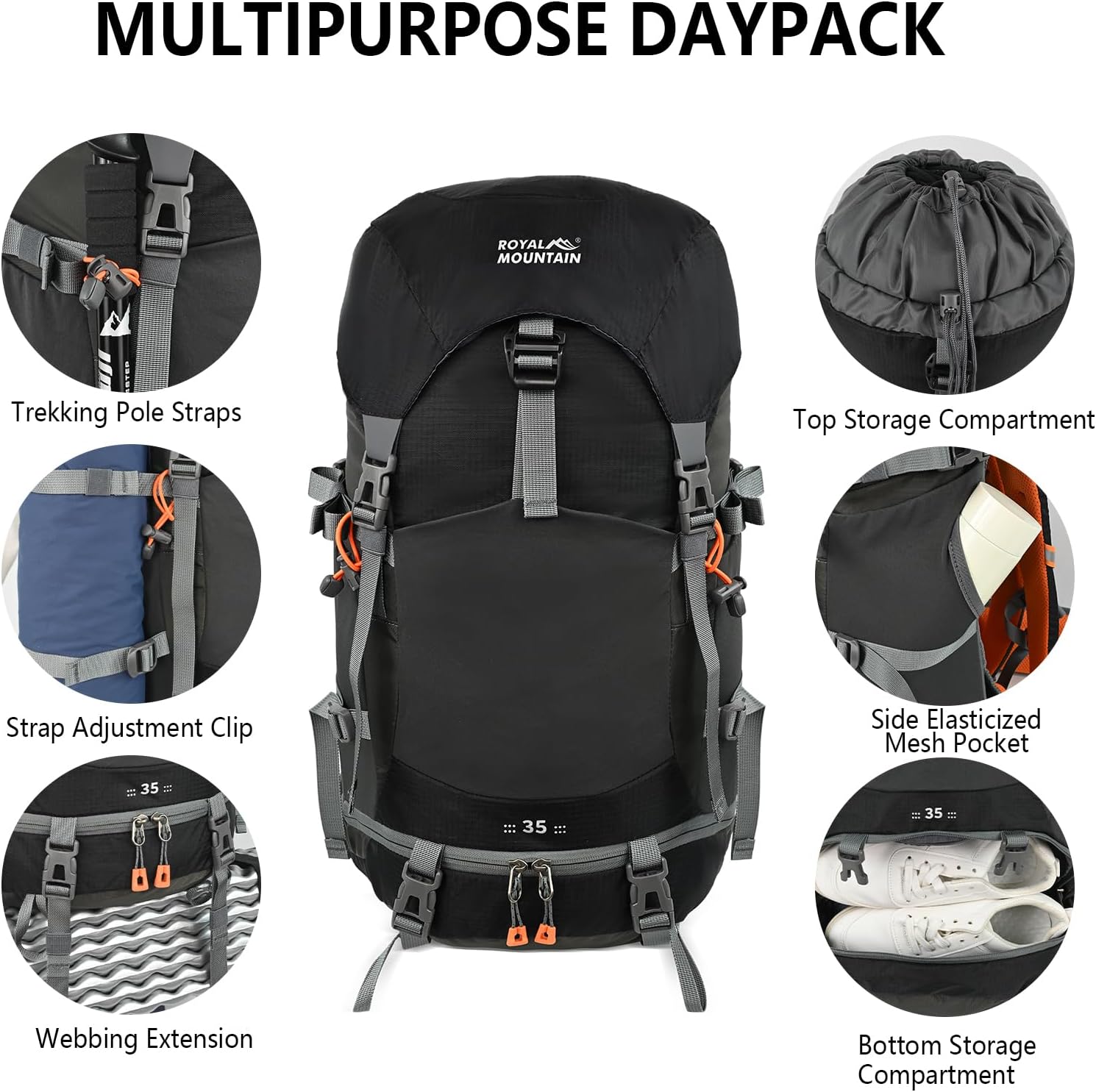 35L Hiking Backpack for Women men,Waterproof Camping Backpacking Backpack ﻿ | Outdoor Backpack Hiking for