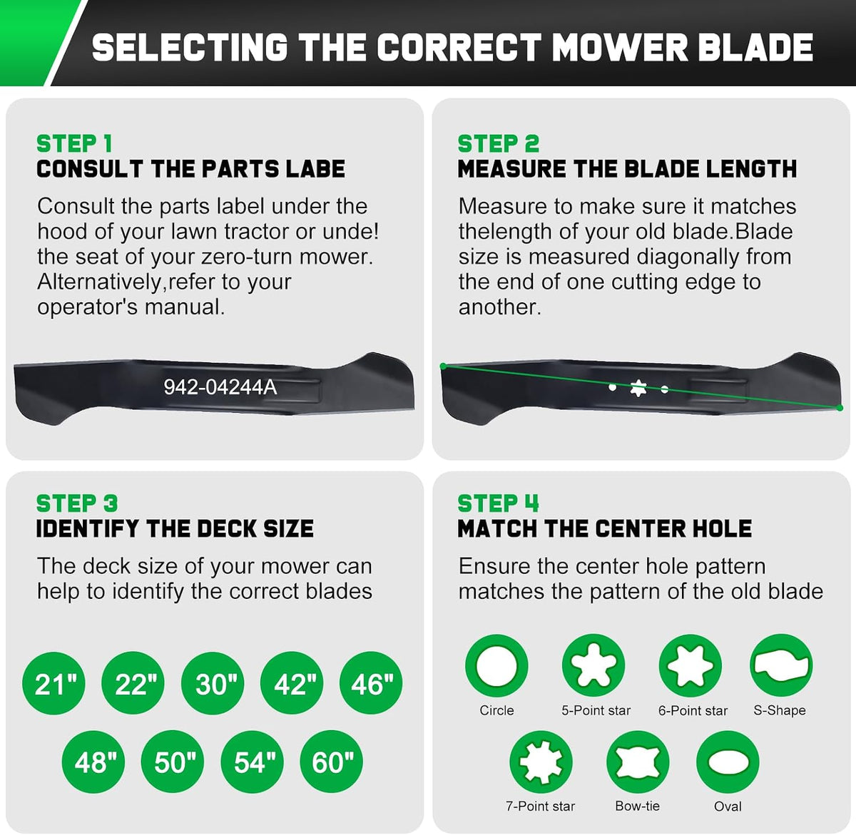 Grasscool 46 inch Mower High Lift Blades for Cub Cadet 942-04244A XT1-LT46
