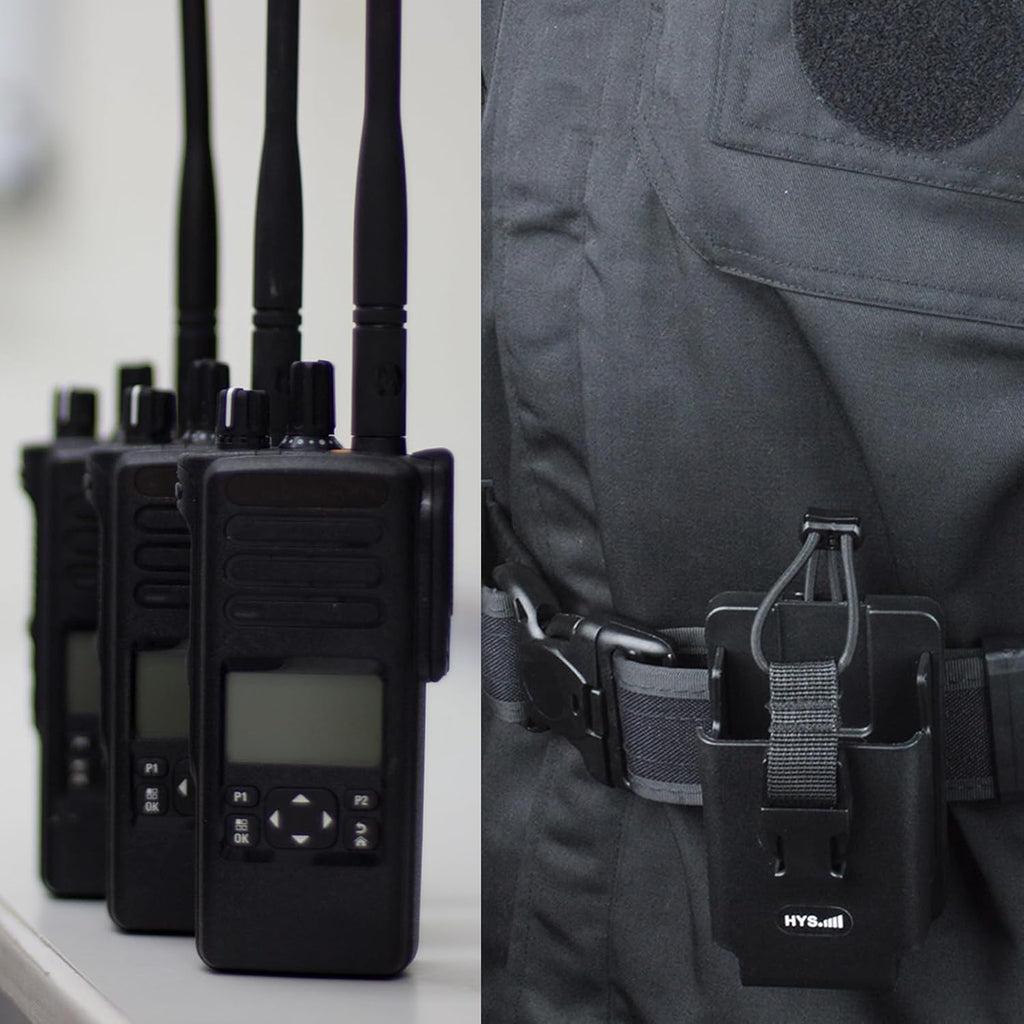 Tactical Radio Holster for Duty Belt/Vest- Case with MOLLE & Belt Clip | Durable TPU Case with MOLLE & Belt Clip for