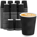 100 Pack Coffee Cups 12 oz, Disposable Paper Coffee Cups No Lids