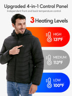 Men's Heated Jacket with Battery Pack, Electric Heating Coat