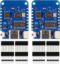 2pcs for WEMOS D1 Mini V4.0.0 Type-C USB WiFi Internet of Things Board Based ESP8266 4MB Compatible for Arduino MicroPython Nodemcu