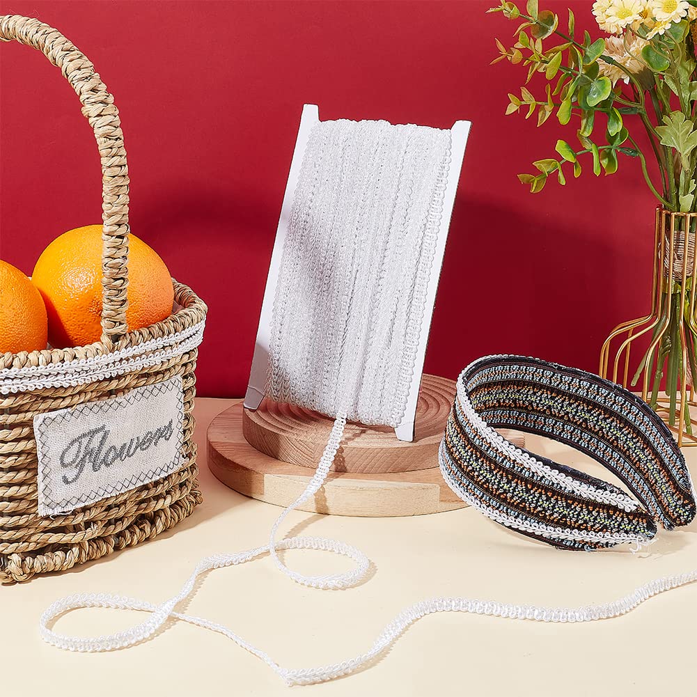 27 Yards White Braid Trim, 1/4 inch Lace Ribbon Polyester