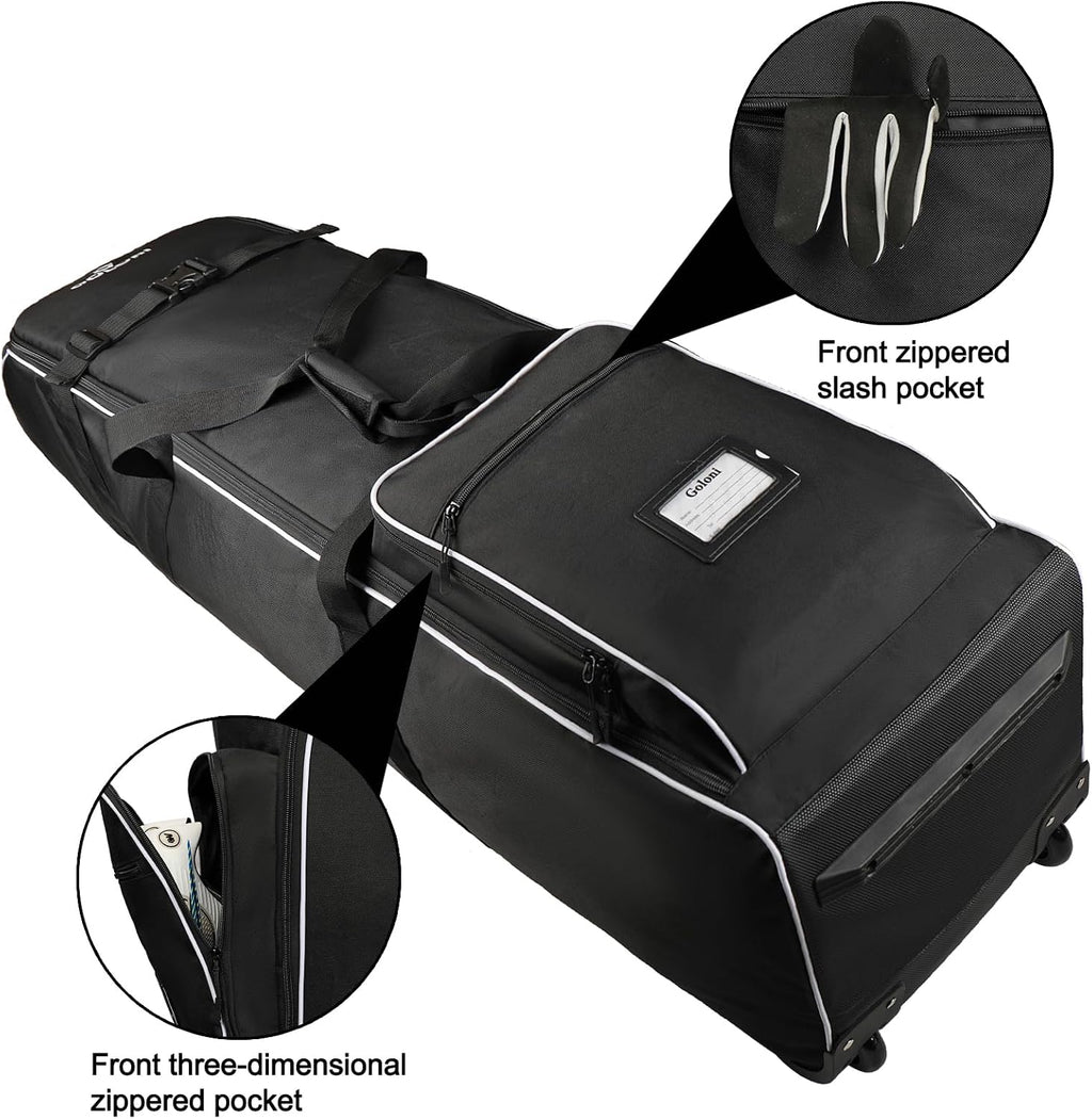 Golf Travel Bag with Wheels for Airlines, Heavy Duty Golf Club Travel Case, Water Resistant Golf Bag Cover for Air