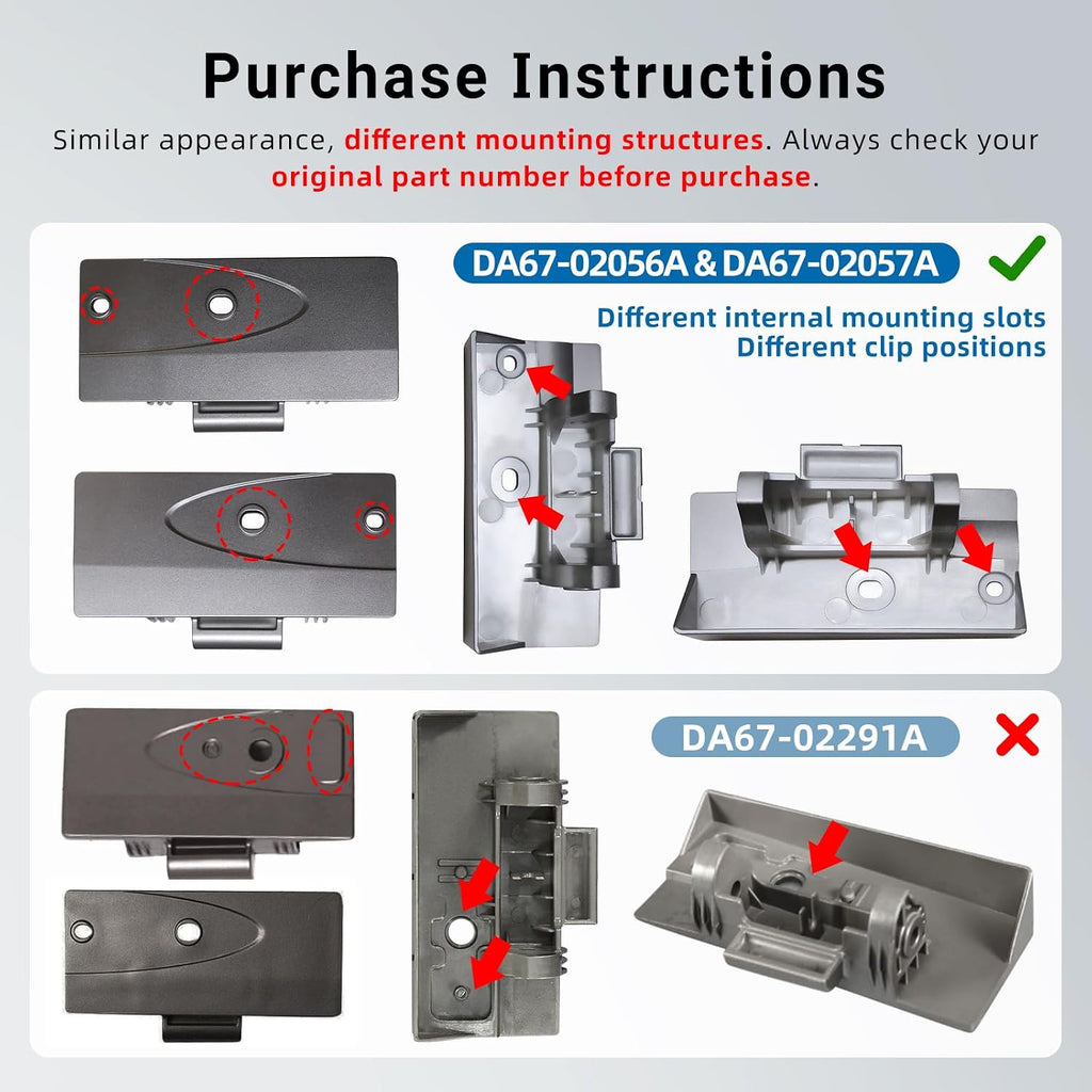 DA67-02057A DA67-02056A Cap-Handle Fre L&R Side Kit Fits for Samsung Freezer Door Cap-Handle DA67-02056A Right Side DA67-02057A Left Side
