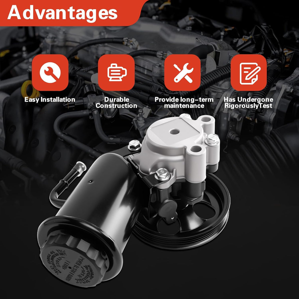 Power Steering Pump Assembly with Pulley for 1995-2004 Toyota Tacoma V6 3.4