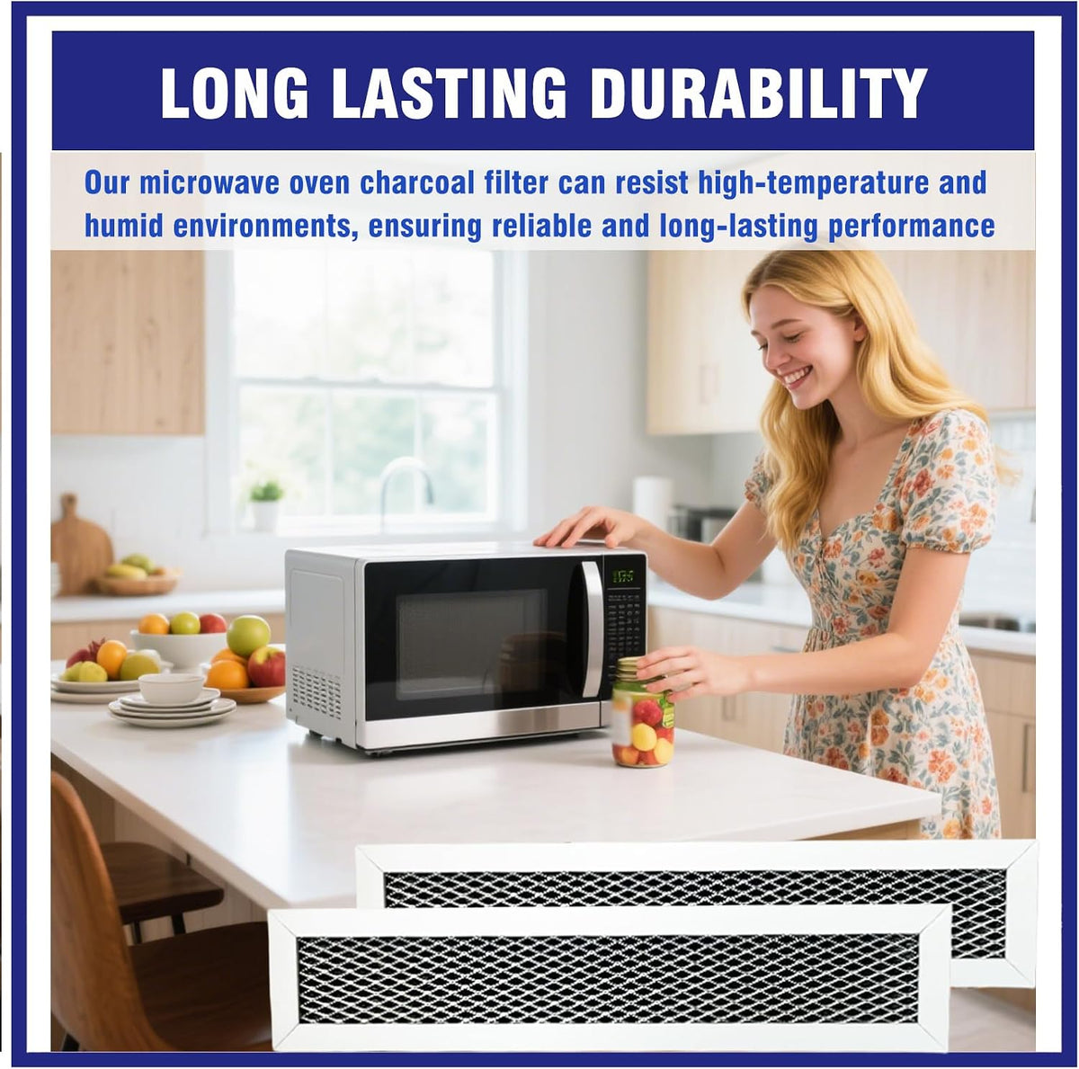 2 Pcs Microwave Charcoal Filter Mesh for GE PVM9005SJ2SS, PVM9005SJ3SS