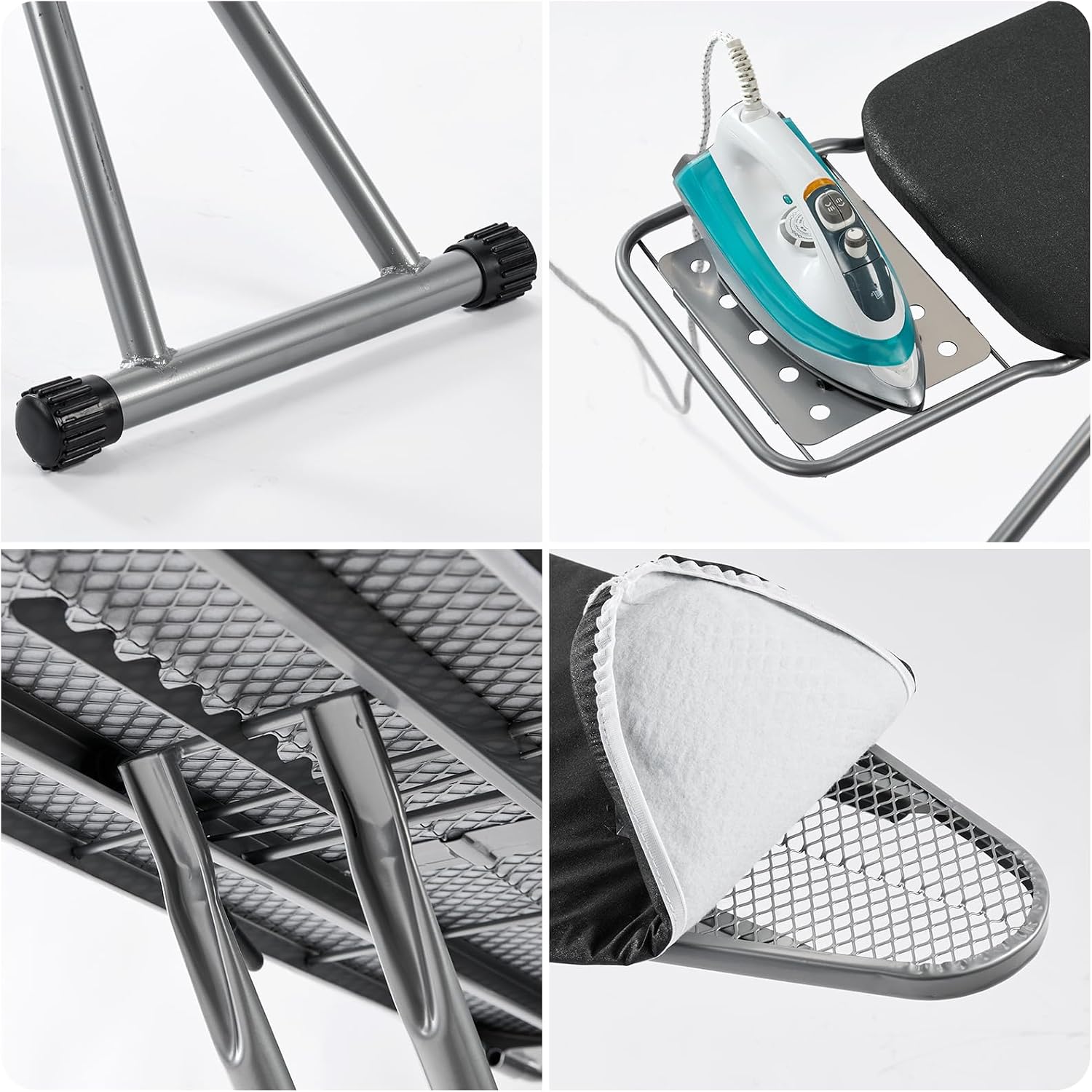 Full Size Ironing Board, Sturdy Frame, Heat Resistant Cover, Iron Rest | Stable Steel Construction, Wide Ironing