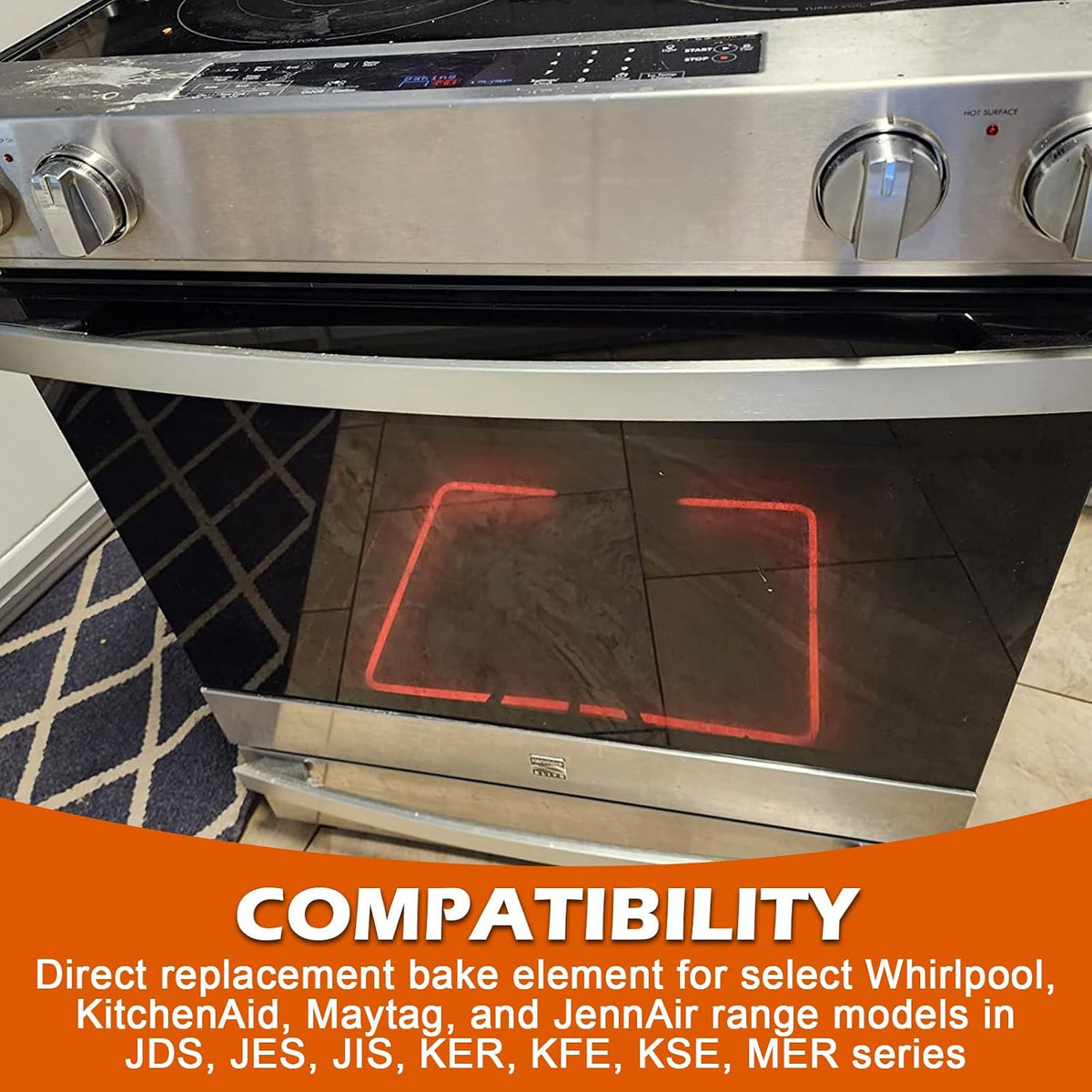 W10779716 Range Oven Bake Element,for Whirlpool KitchenAid Maytag JennAir