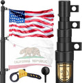 20 FT Heavy Duty Telescoping Flag Pole, 120MPH Wind Test 9 Gauge | 45K PSI & 95 HBW Hard Aerospace Aluminum Flagpole