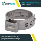 SharkBite 1/2 Inch Clamp Ring, Stainless Steel Plumbing Fitting, PEX Pipe, PE-RT, UC953A