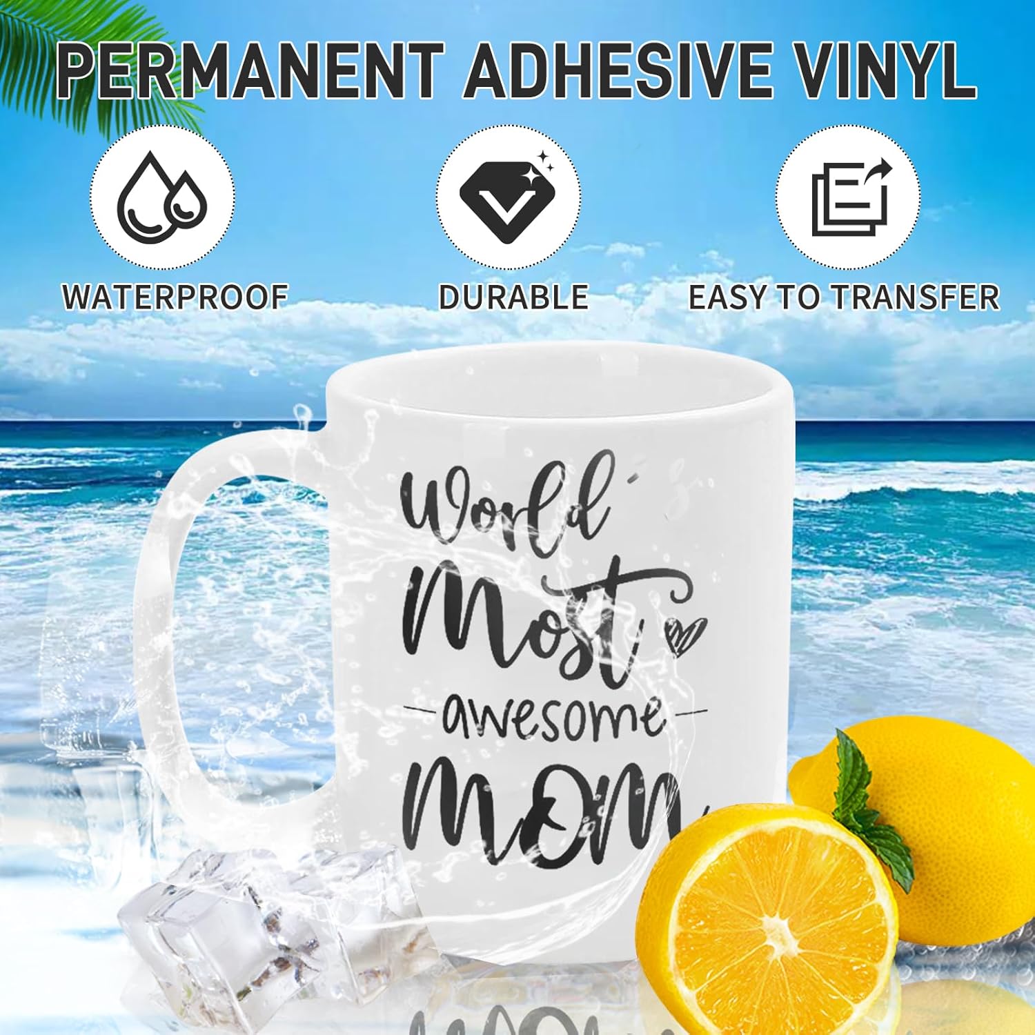12'' x 42Ft Matte Black Permanent Vinyl Roll - Permanent Adhesive Vinyl Roll for Silhouette, Cameo Cutters, Signs