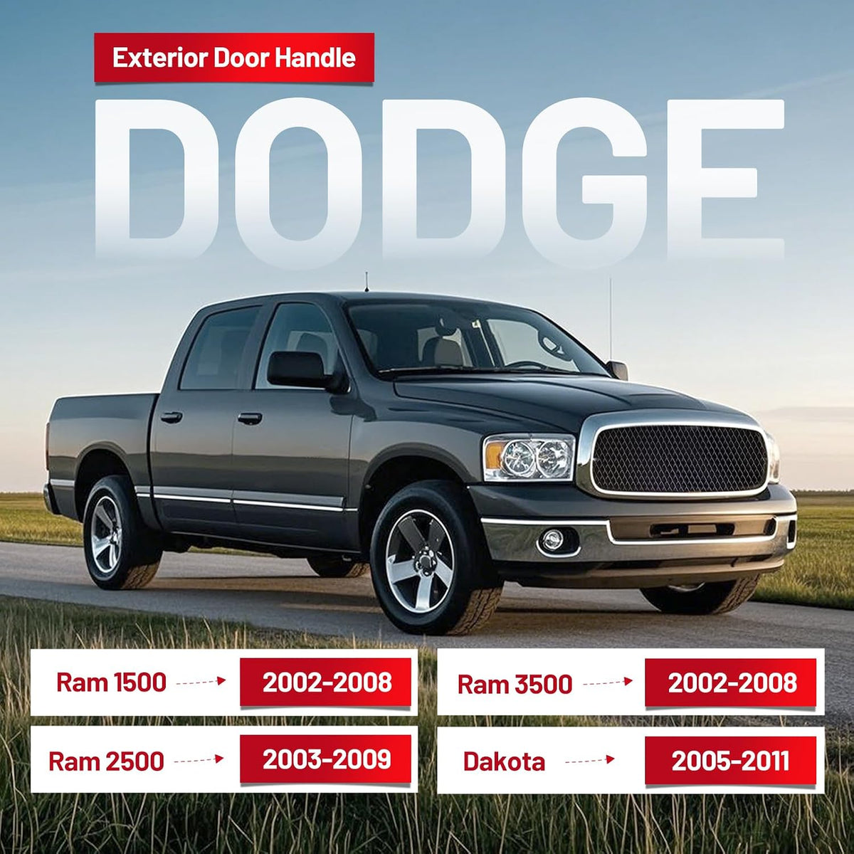 Door Handle Compatible with 2002-2011 Ram 1500