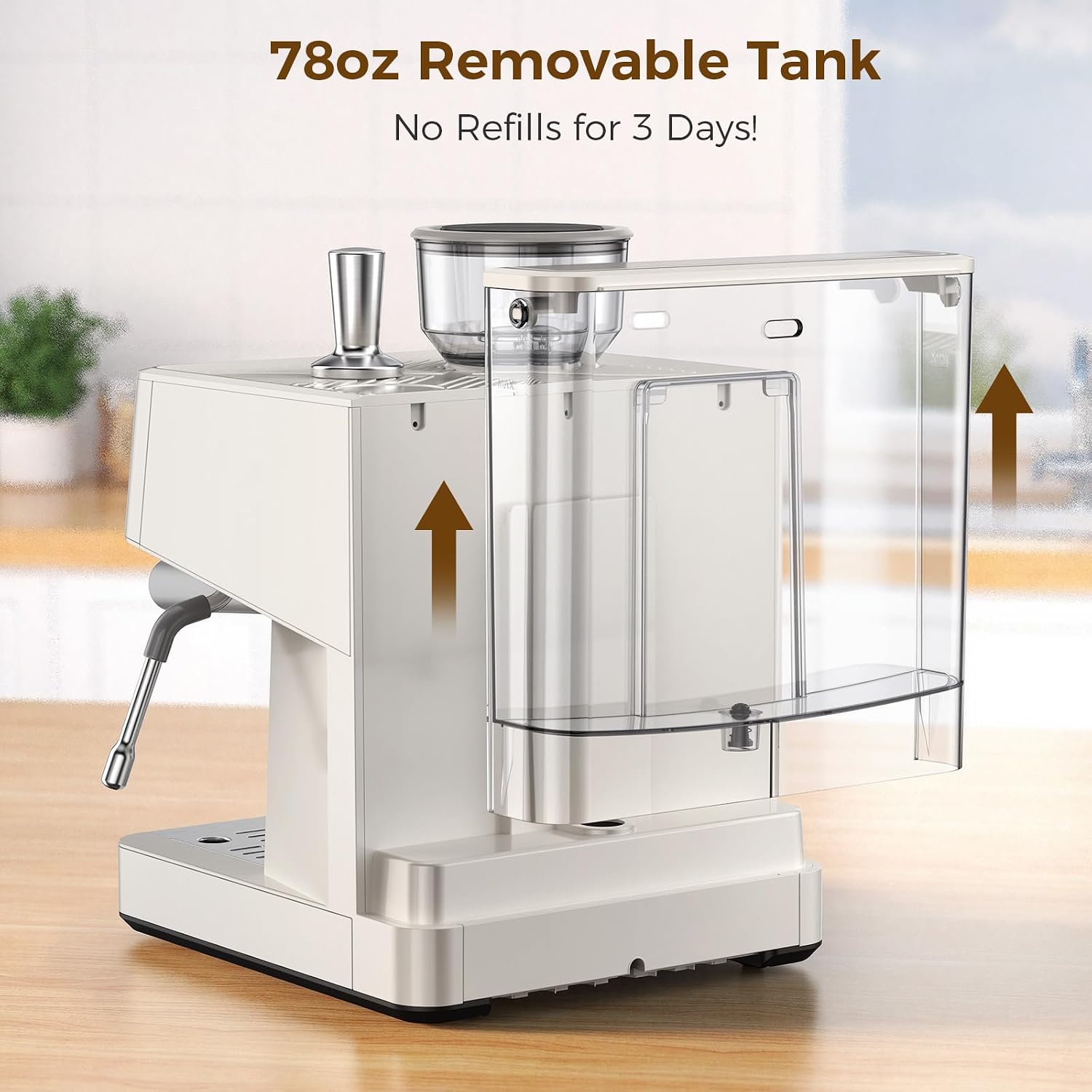 (2026 Upgrade) 20 Bar Espresso Machine with Built-in Anti-Clog Coffee Grinder, Expresso Coffee Machines with Milk