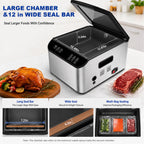 Auto-Lock Chamber Vacuum Sealer Machine with 12" Seal Bar
