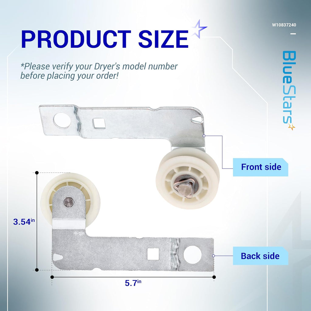BlueStars Unbreakable W10837240 Dryer Idler Pulley With Bracket for Kenmore