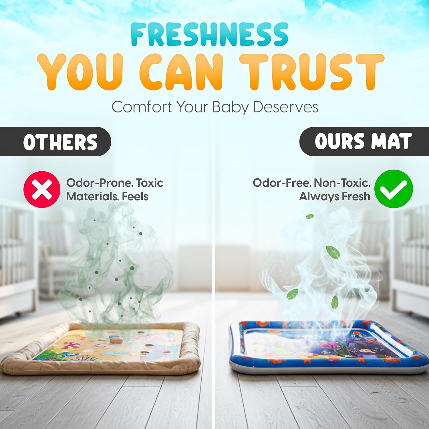 Inflatable Water Play Mat for Kids, Sensory Activity Toy for Babies, Premium Water Play Pad, Fun & Engaging Baby Gift