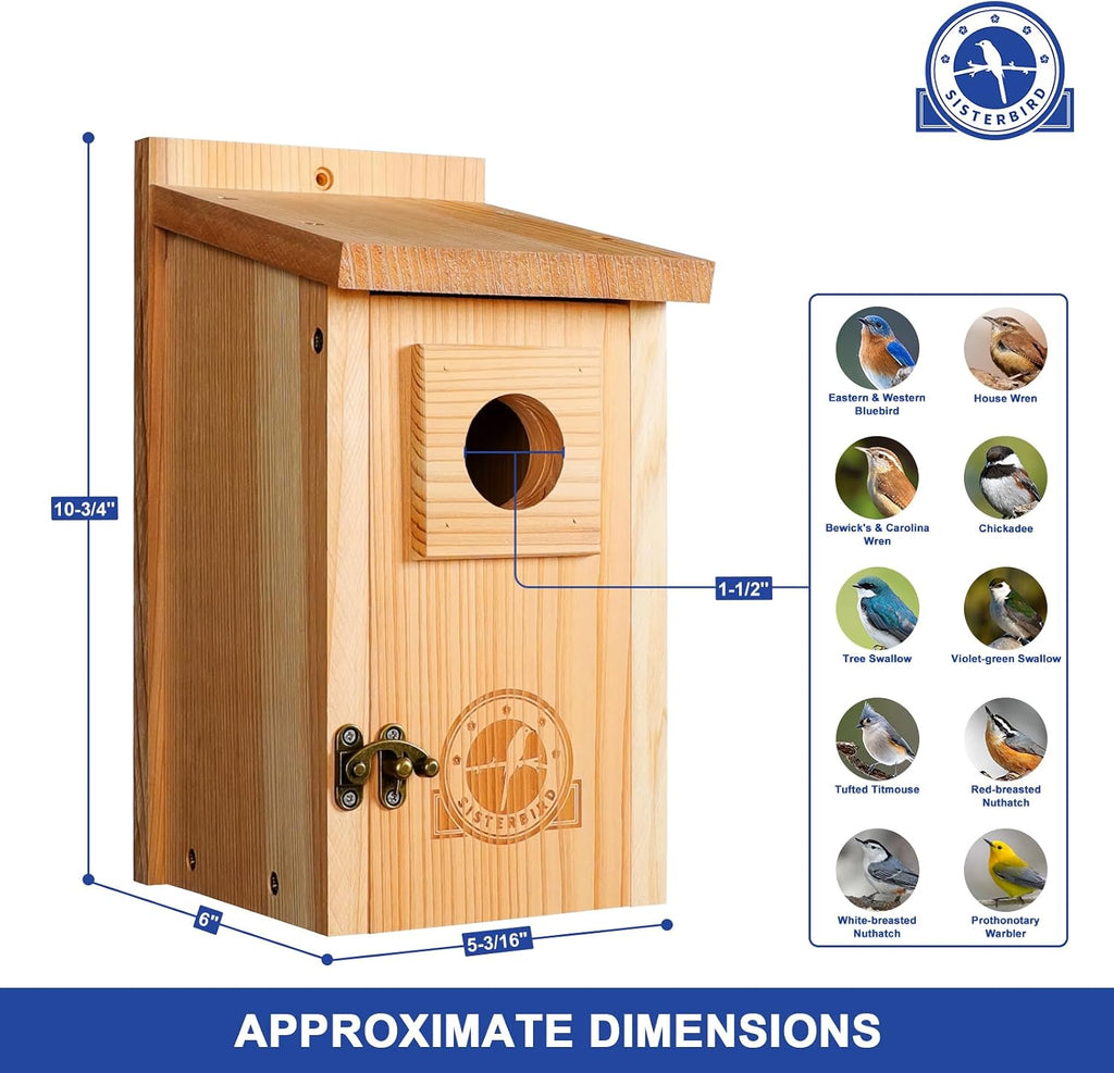 2 Pack Blue Bird Houses for Outdoors, Warming Gifts Bird House